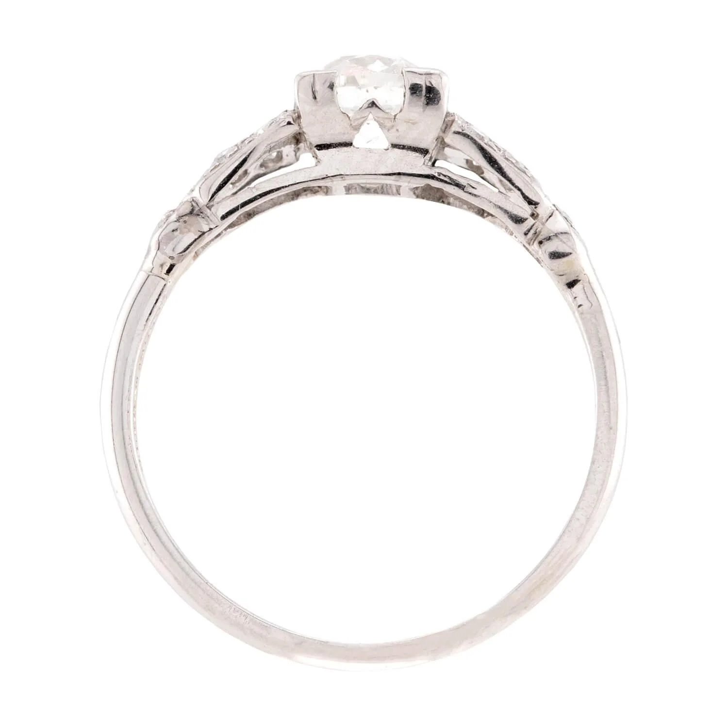 Art Deco Platinum GIA Diamond Engagement Ring 1.03ct - Image 4