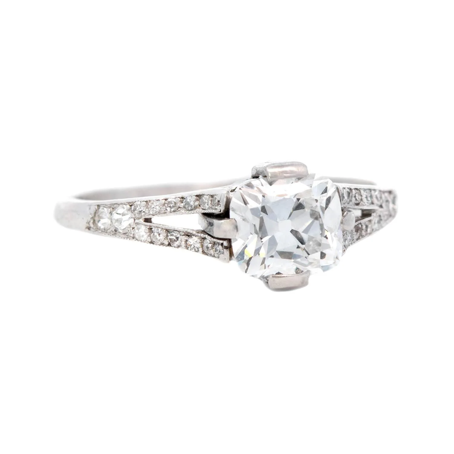 Art Deco Platinum GIA Diamond Engagement Ring 1.13ct - Image 2