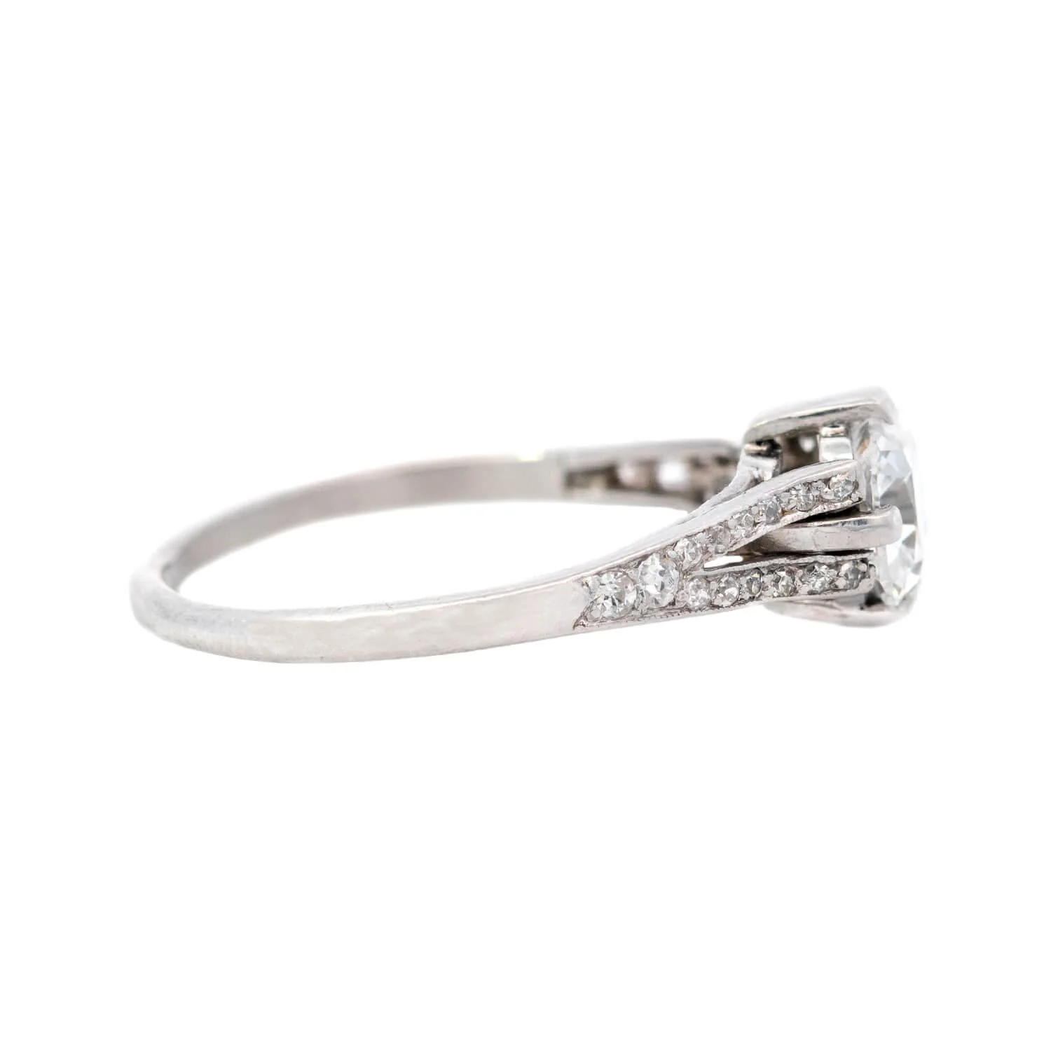 Art Deco Platinum GIA Diamond Engagement Ring 1.13ct - Image 3