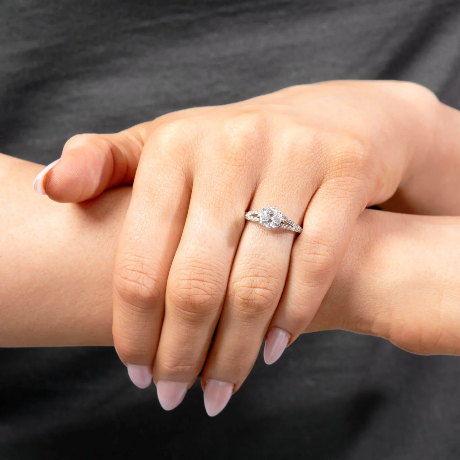 Art Deco Platinum GIA Diamond Engagement Ring 1.13ct - Image 6
