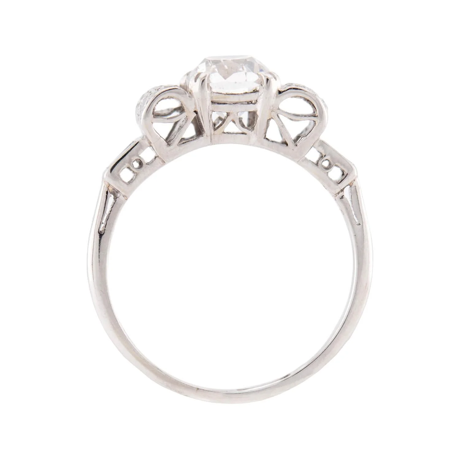 Art Deco Platinum GIA Diamond Engagement Ring 1.54ct - Image 4
