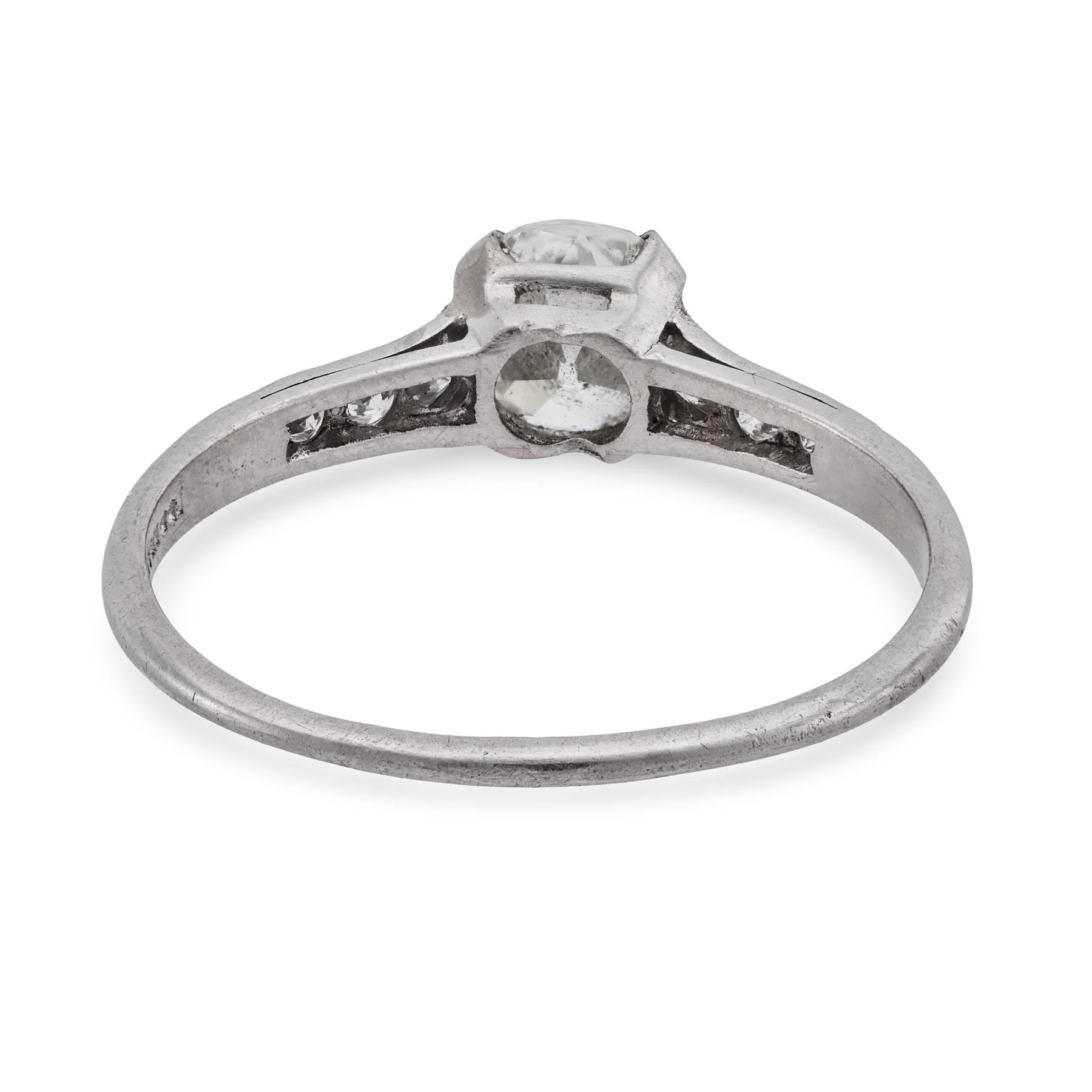 Art Deco Platinum GIA Diamond Engagement Ring .80ct - Image 4