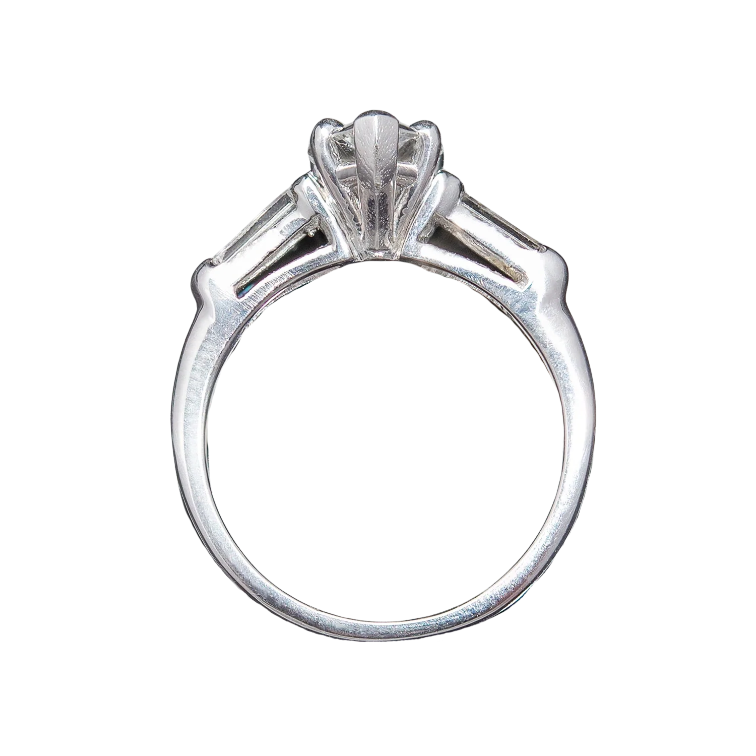 Art Deco Platinum Old Pear-Cut Diamond Engagement Ring 1.07ct - Image 4