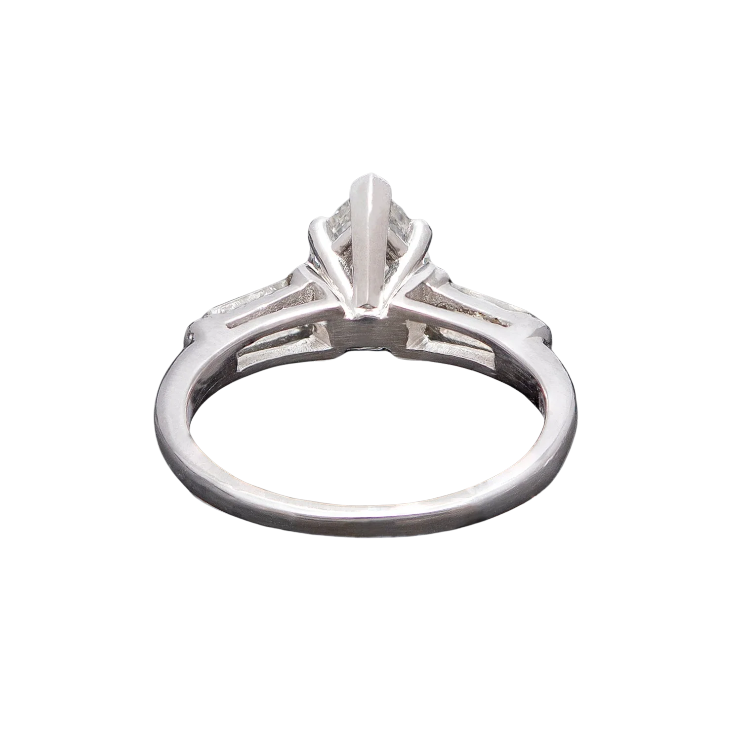 Art Deco Platinum Old Pear-Cut Diamond Engagement Ring 1.07ct - Image 5