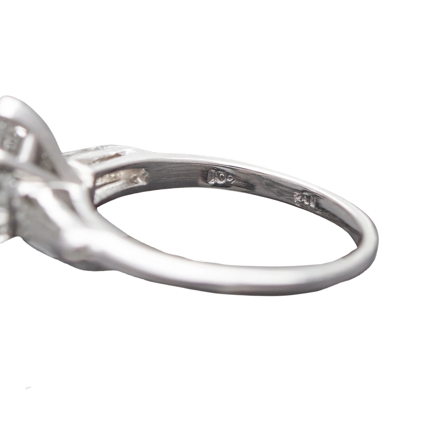 Art Deco Platinum Old Pear-Cut Diamond Engagement Ring 1.07ct - Image 6