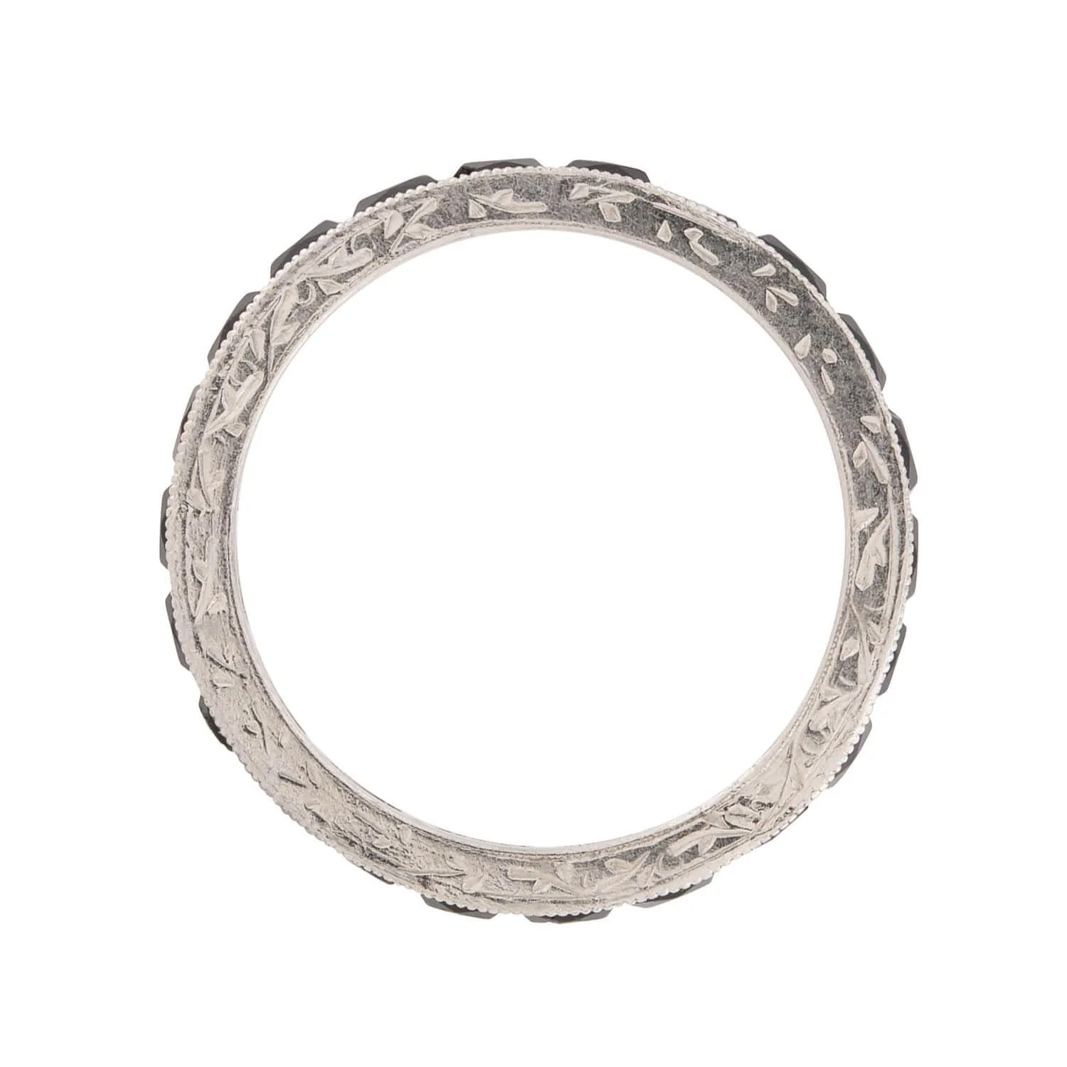 Art Deco Platinum Onyx Eternity Band - Image 3