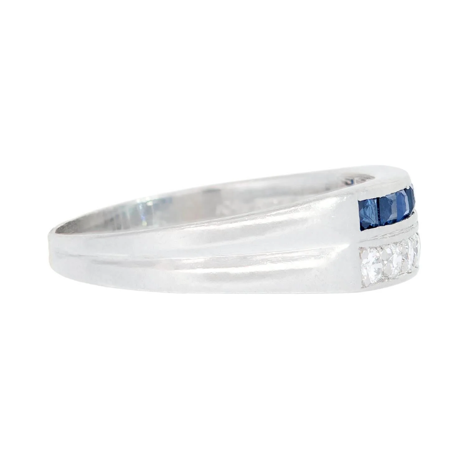Art Deco Platinum Sapphire and Diamond Band - Image 3