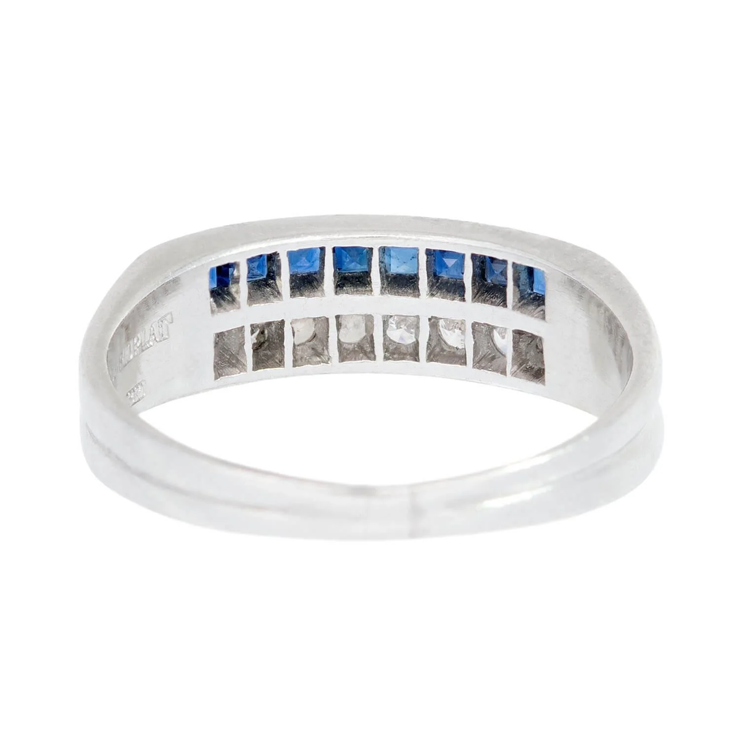 Art Deco Platinum Sapphire and Diamond Band - Image 5