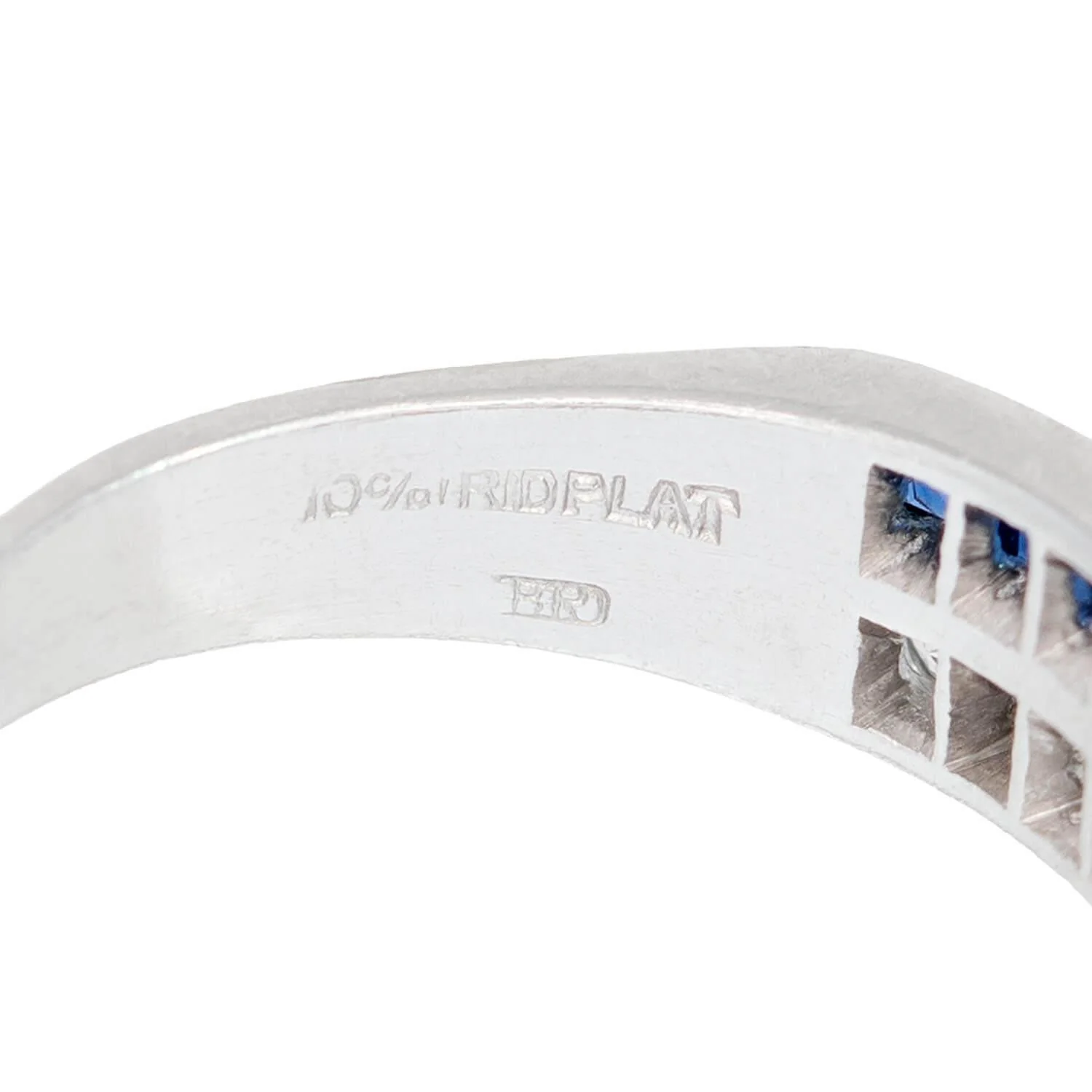 Art Deco Platinum Sapphire and Diamond Band - Image 6