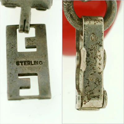 Art Deco Sterling Carnelian & Enamel Bracelet - Image 8