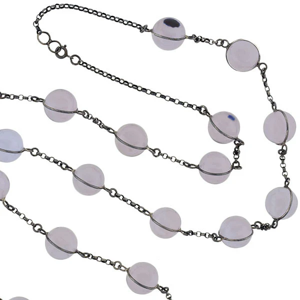 Art Deco Sterling Lavender "Pools of Light" Necklace - Image 2