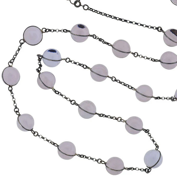 Art Deco Sterling Lavender "Pools of Light" Necklace - Image 3