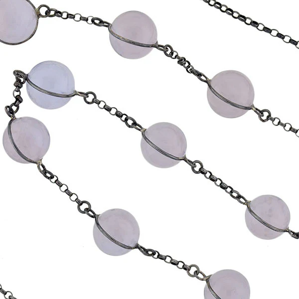Art Deco Sterling Lavender "Pools of Light" Necklace - Image 4