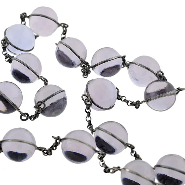 Art Deco Sterling Lavender "Pools of Light" Necklace - Image 6