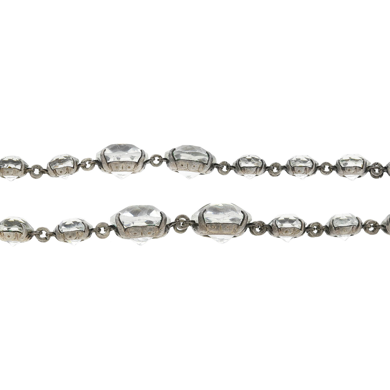 Art Deco Sterling + Rock Quartz Crystal Necklace - Image 3