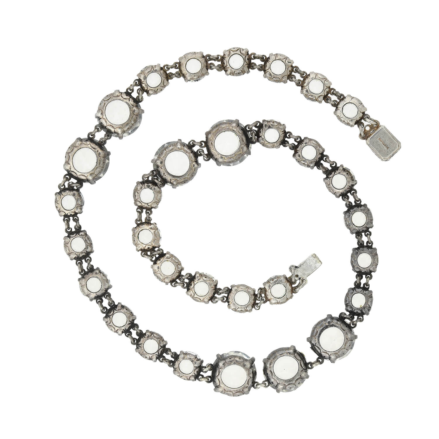 Art Deco Sterling + Rock Quartz Crystal Necklace - Image 4