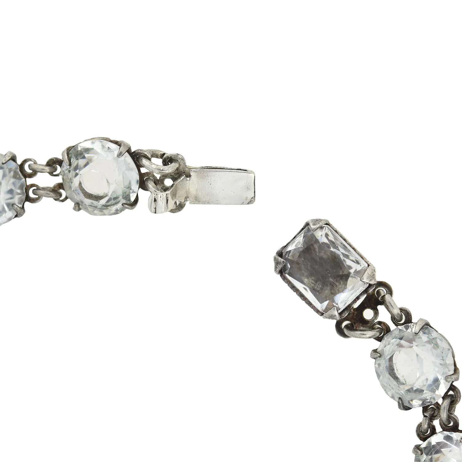 Art Deco Sterling + Rock Quartz Crystal Necklace - Image 5