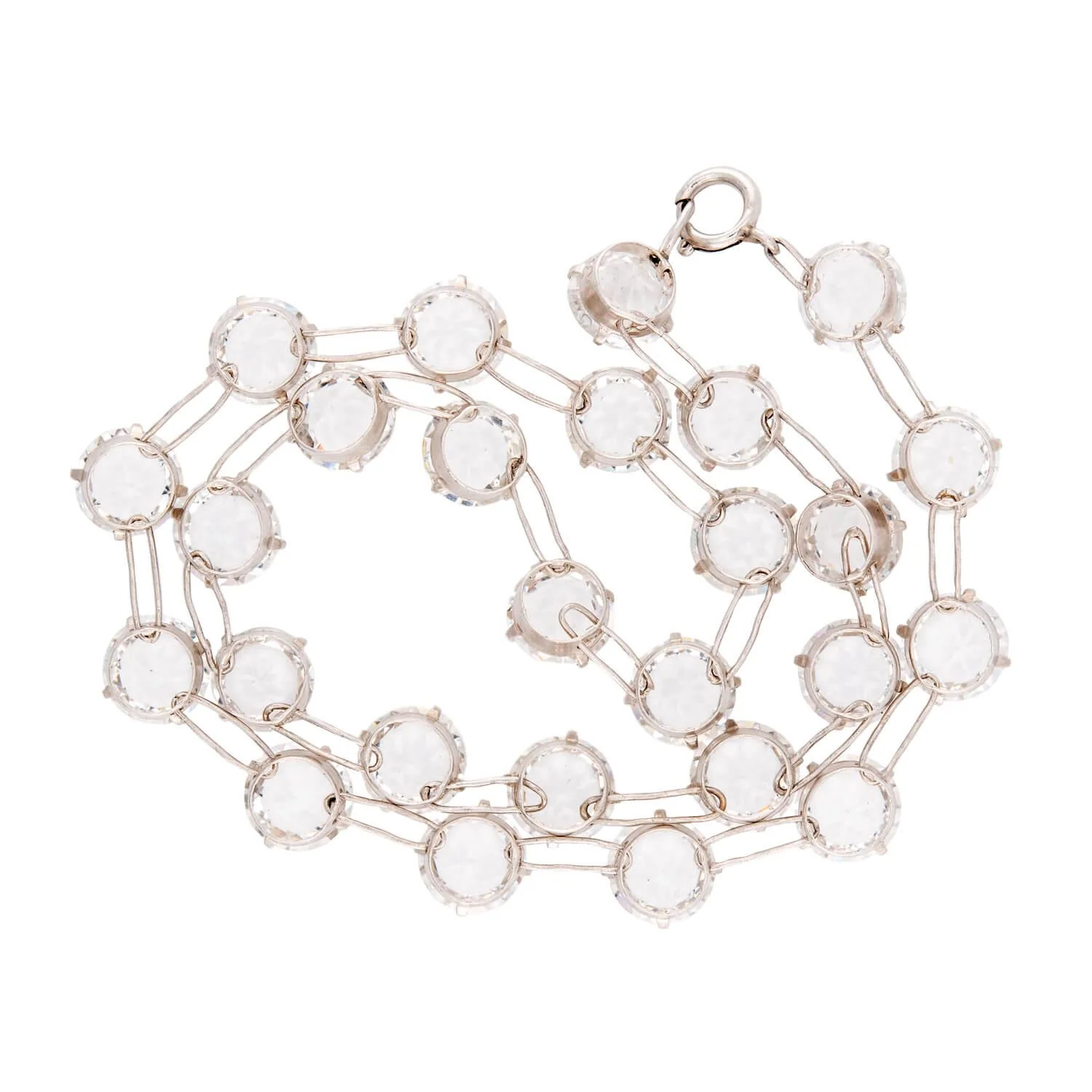 Art Deco Sterling Silver Rock Quartz Crystal Necklace - Image 4