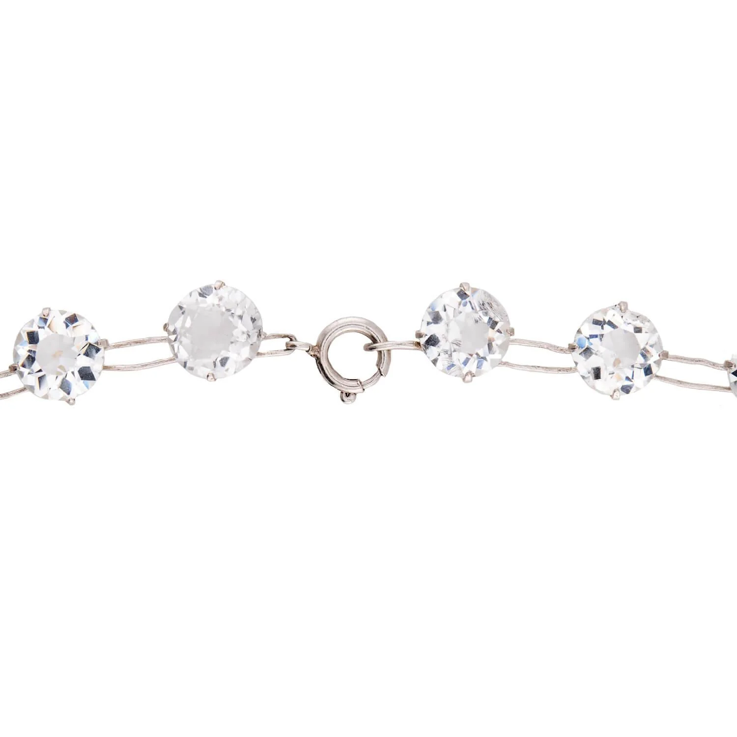 Art Deco Sterling Silver Rock Quartz Crystal Necklace - Image 5
