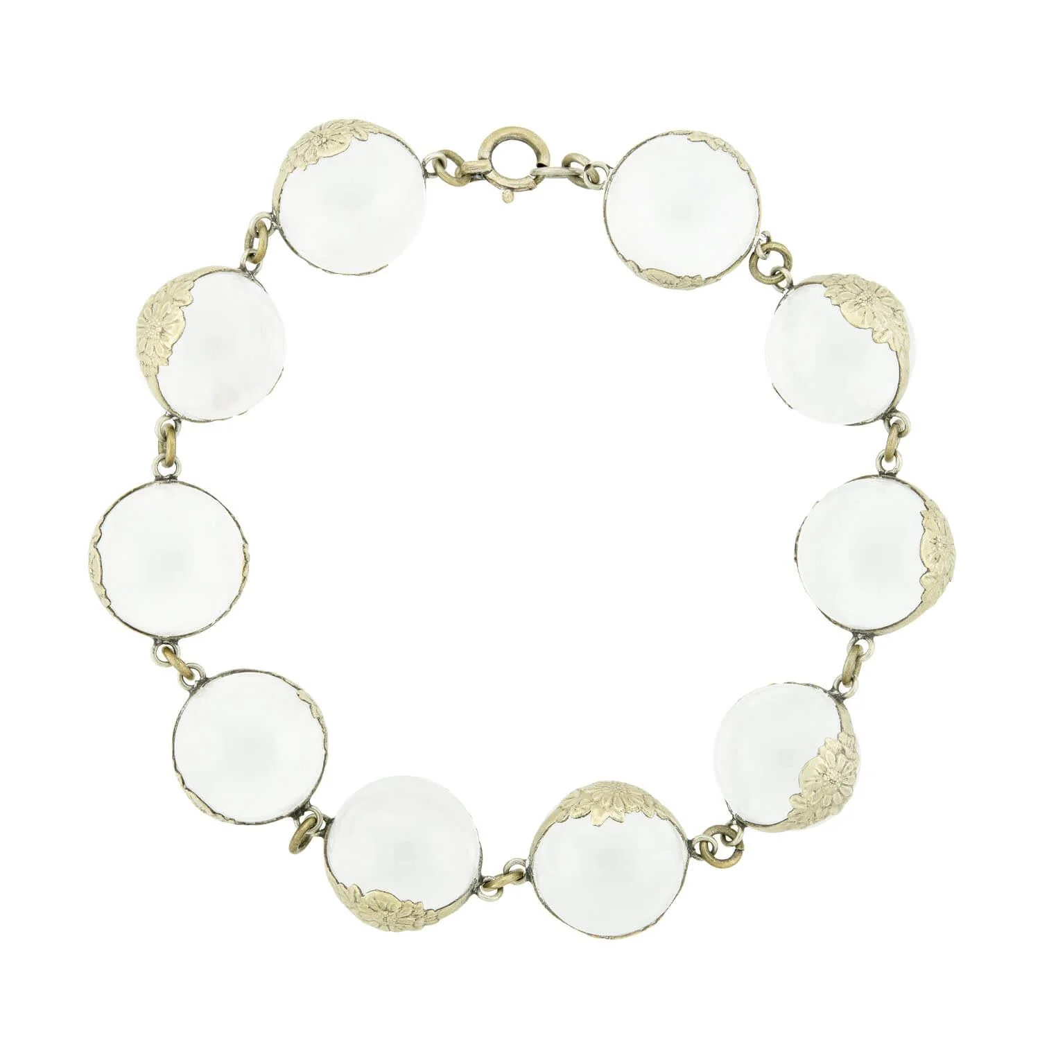 Art Deco Sterling Silver Rock Quartz Crystal Pools of Light Set - Image 6