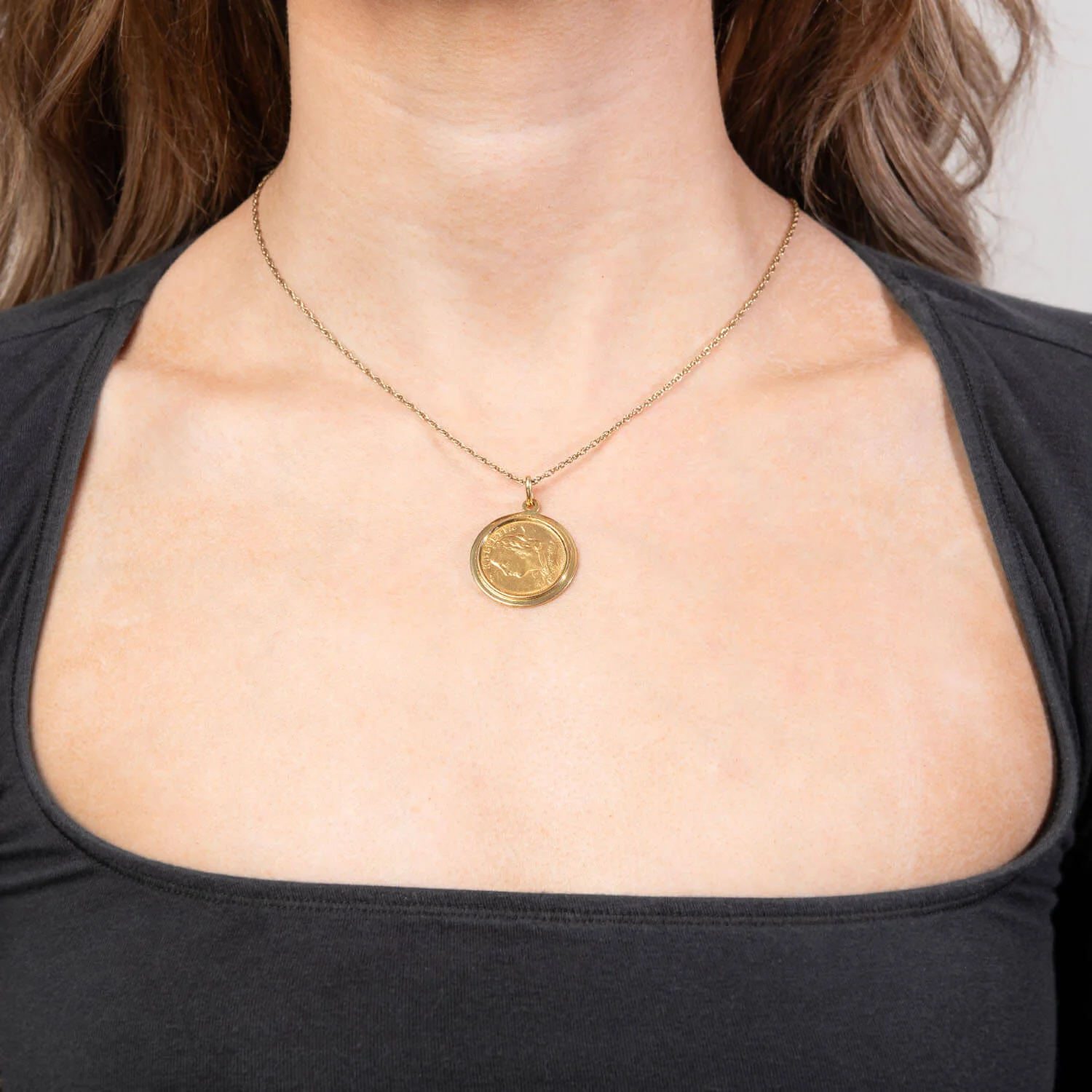 Art Deco Swiss 18k Coin Pendant - Image 4