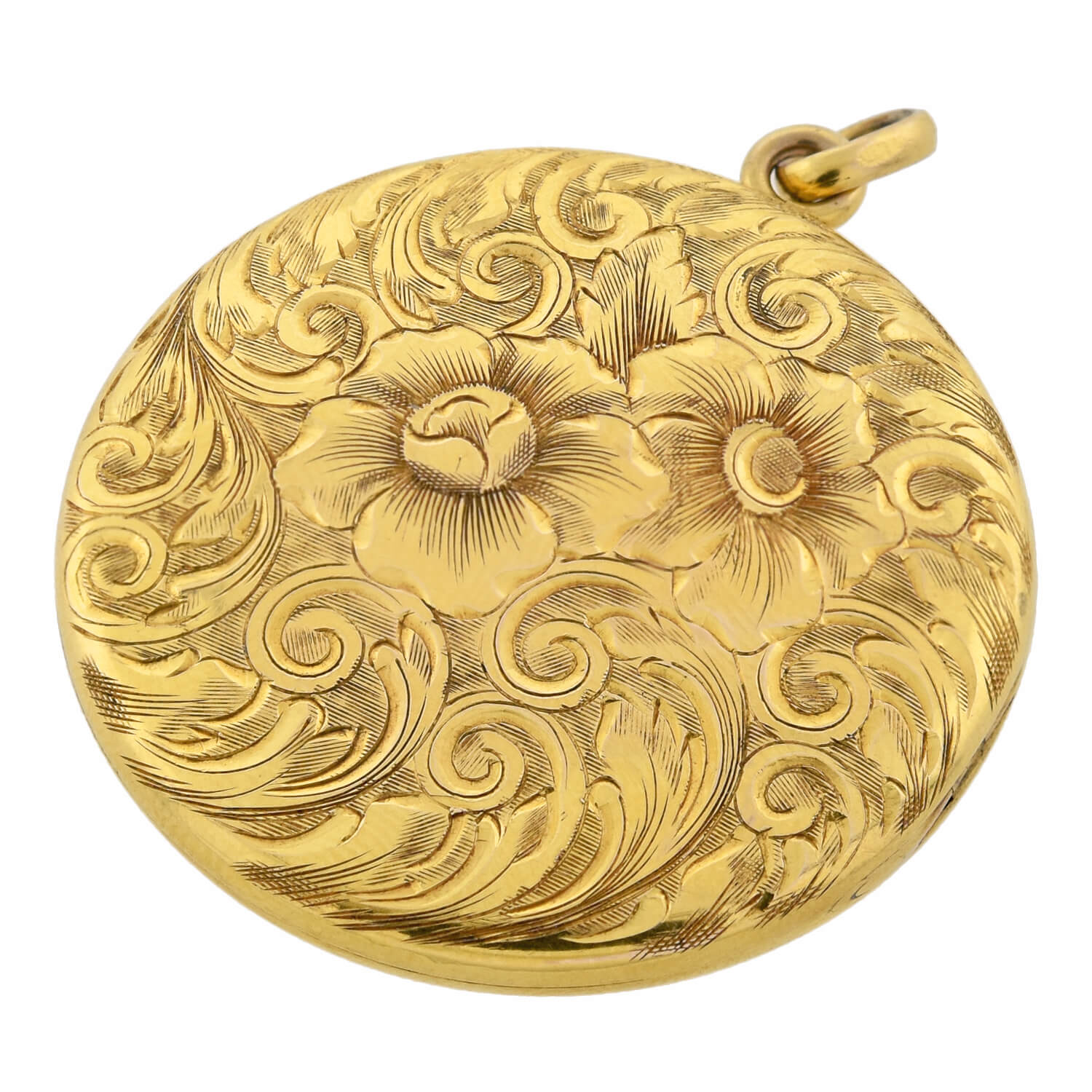 Victorian 10kt Engraved Locket with Floral Motif - Image 2