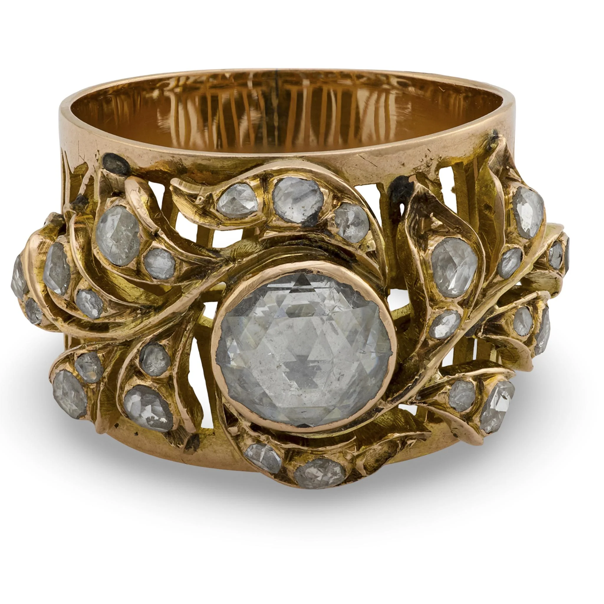 Art Nouveau 14k Diamond Cigar Band - Image 2