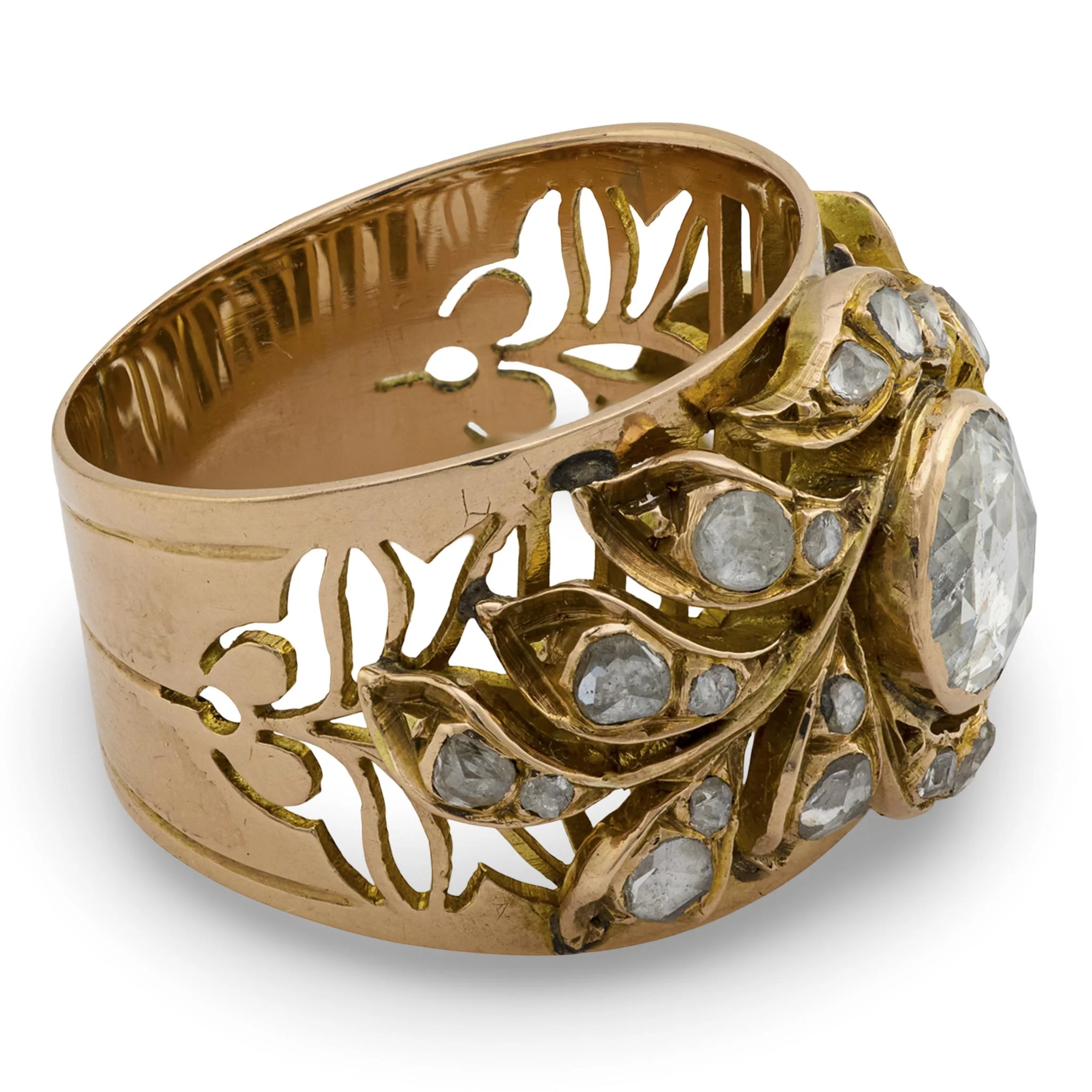 Art Nouveau 14k Diamond Cigar Band - Image 3