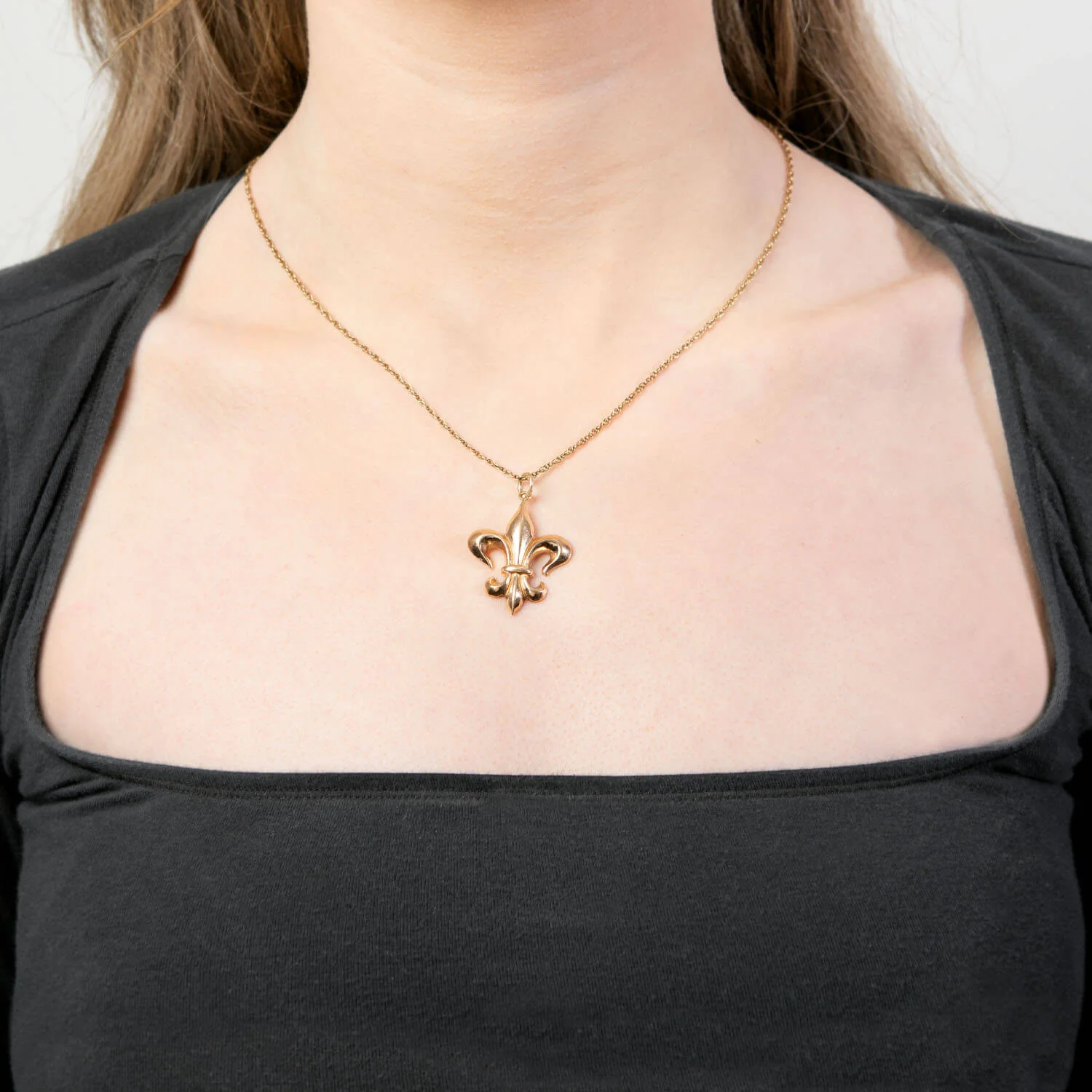 Art Nouveau 14k Fleur-De-Lis Pendant/Charm - Image 4