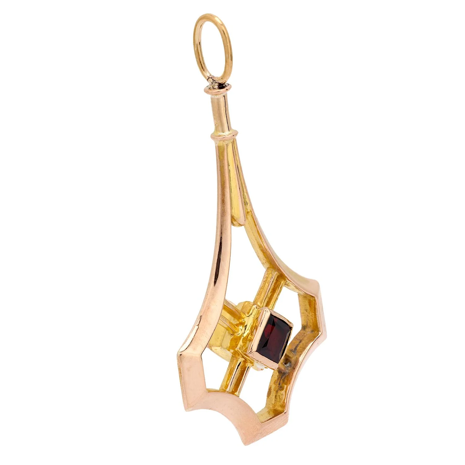 Art Nouveau 14k Garnet Pendant - Image 2