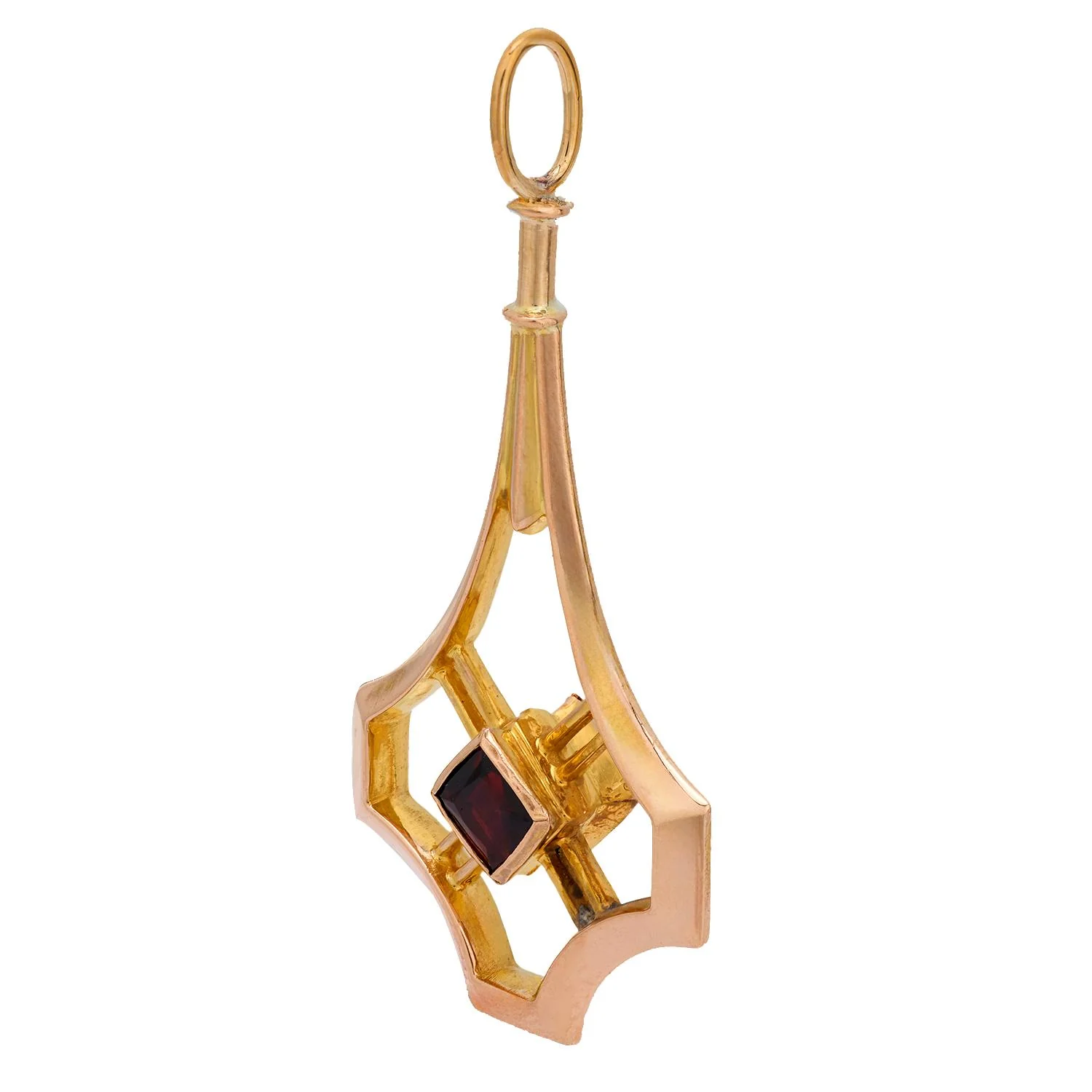 Art Nouveau 14k Garnet Pendant - Image 3