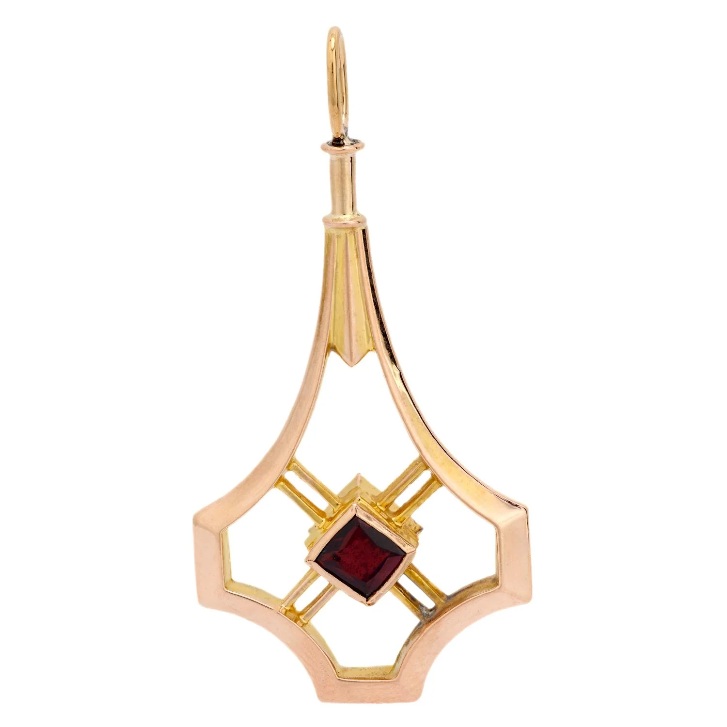 Art Nouveau 14k Garnet Pendant - Image 4