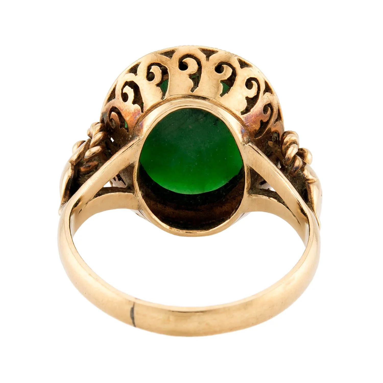 Art Nouveau 14k Jade Ring - Image 5