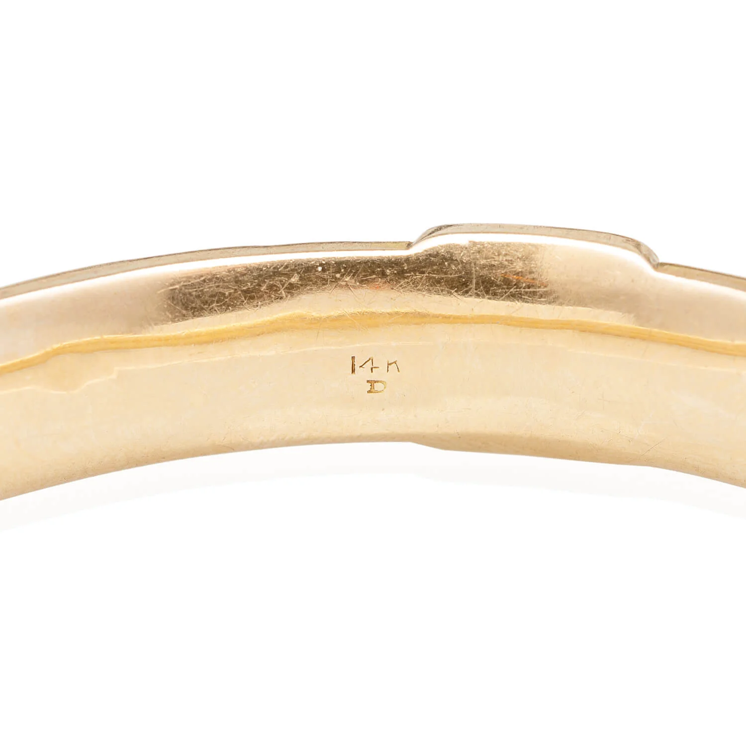 Art Nouveau 14kt Carved Floral Bangle Bracelet 18.0g - Image 4