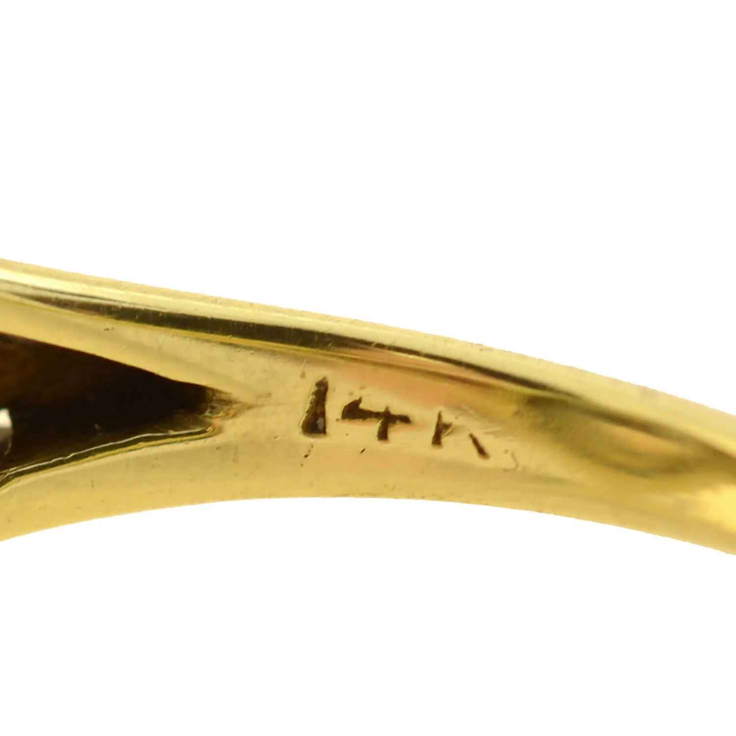 Art Nouveau 14kt Moonstone + Diamond Dragonfly Motif Ring 0.80ct center - Image 5