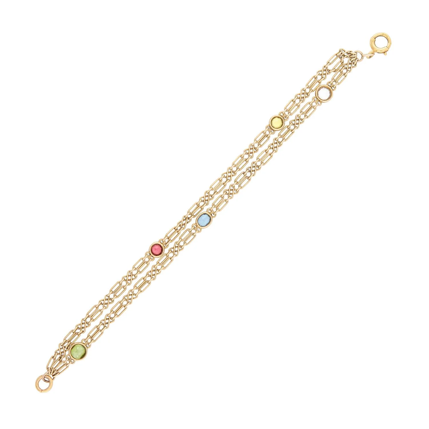 Art Nouveau 15k Multi Stone Bracelet - Image 4