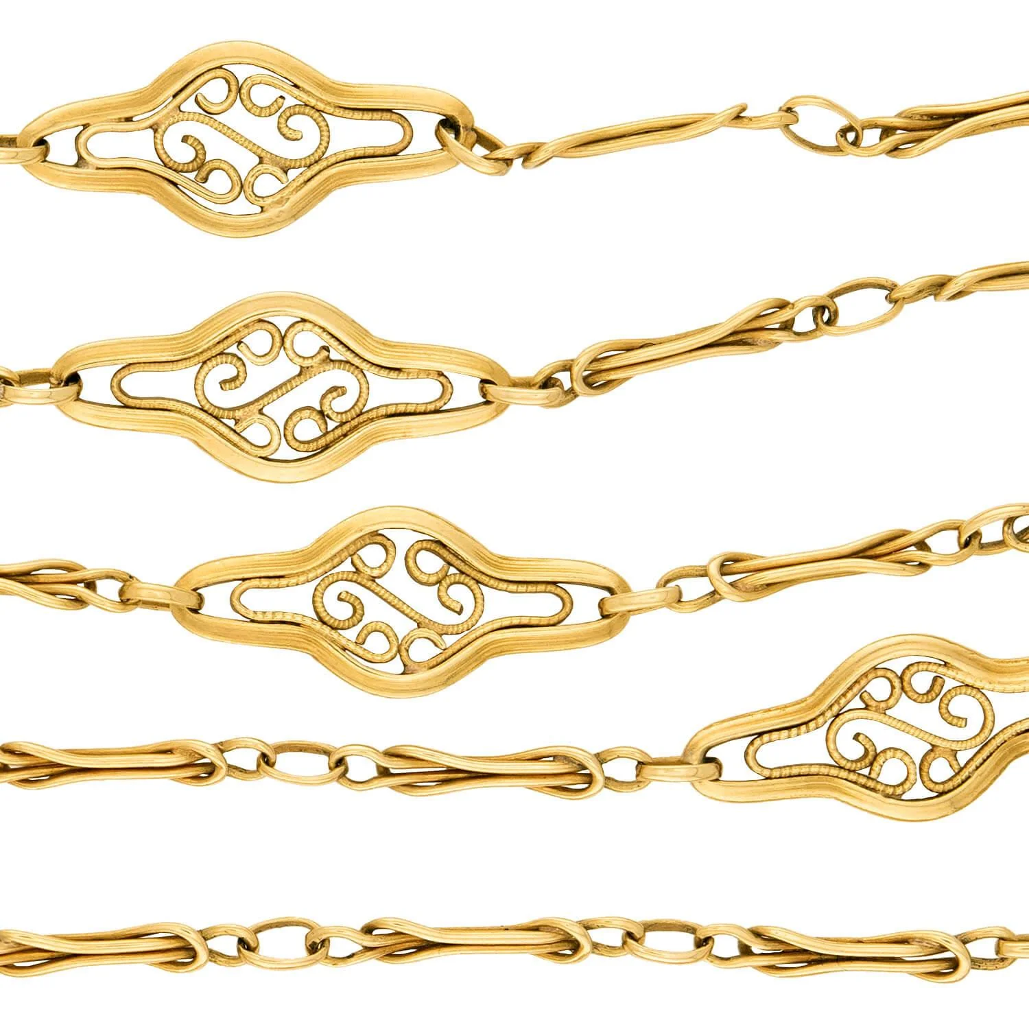 Art Nouveau 18k Chain 60" - Image 3