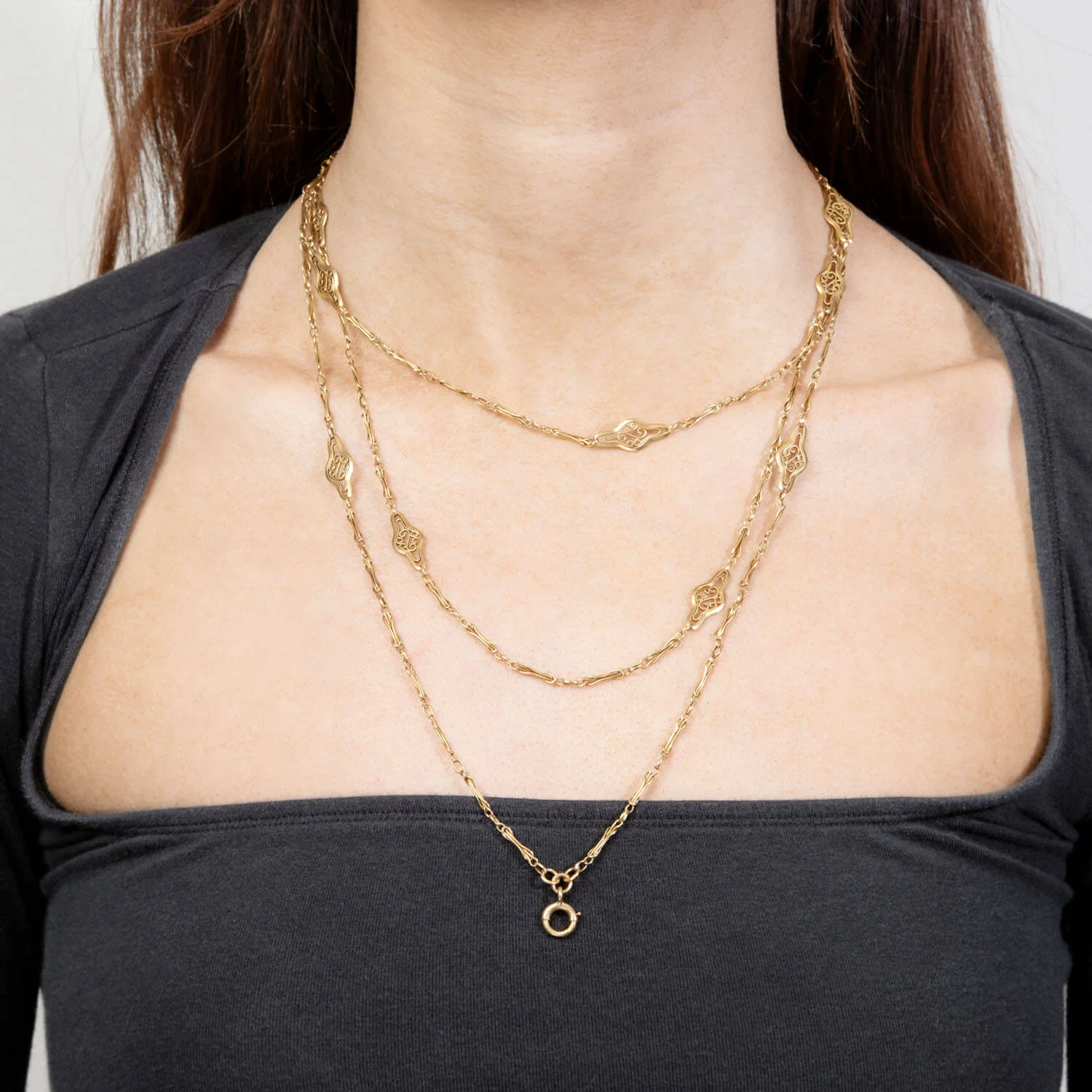 Art Nouveau 18k Chain 60" - Image 5