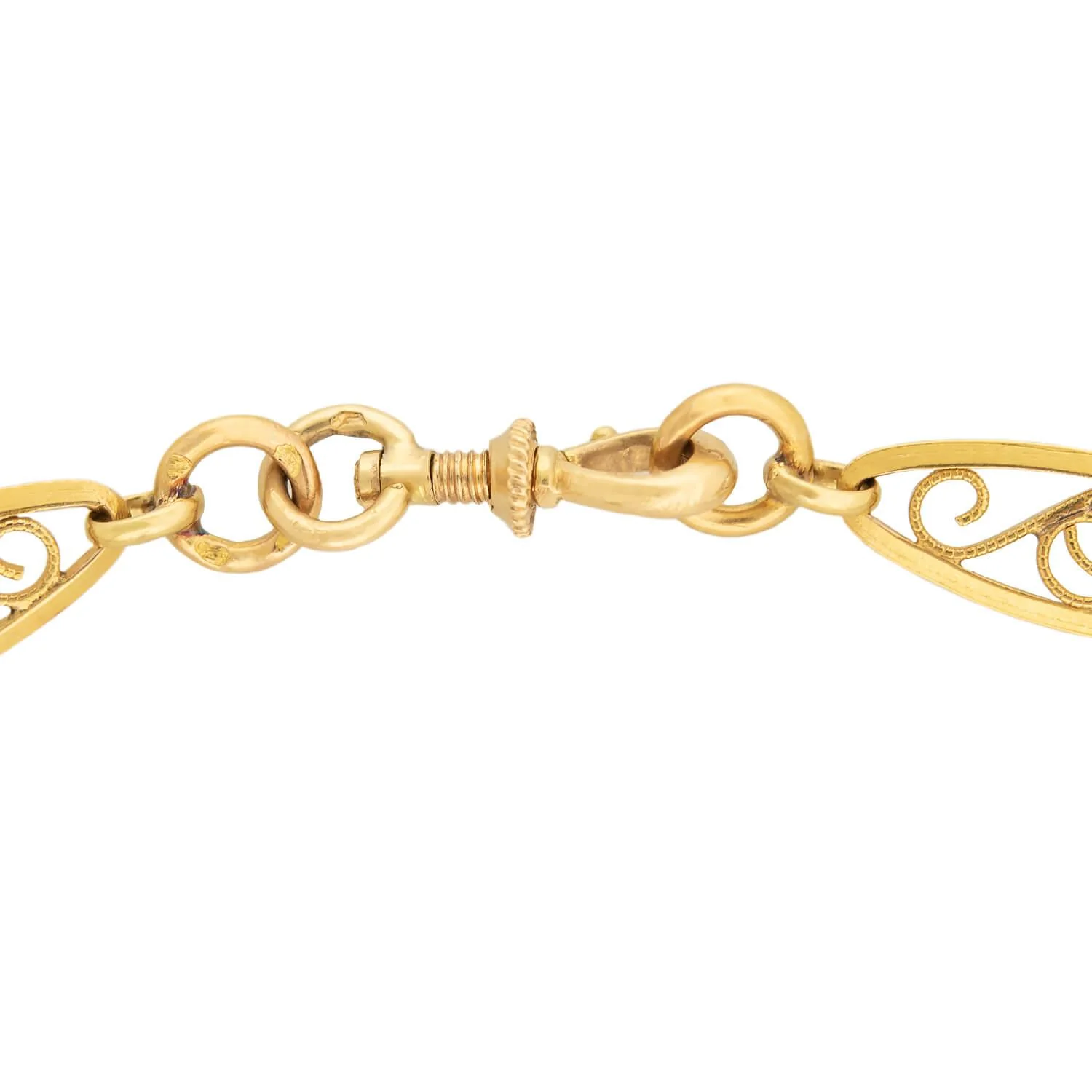 Art Nouveau 18k French Wire Panel Link Necklace - Image 4