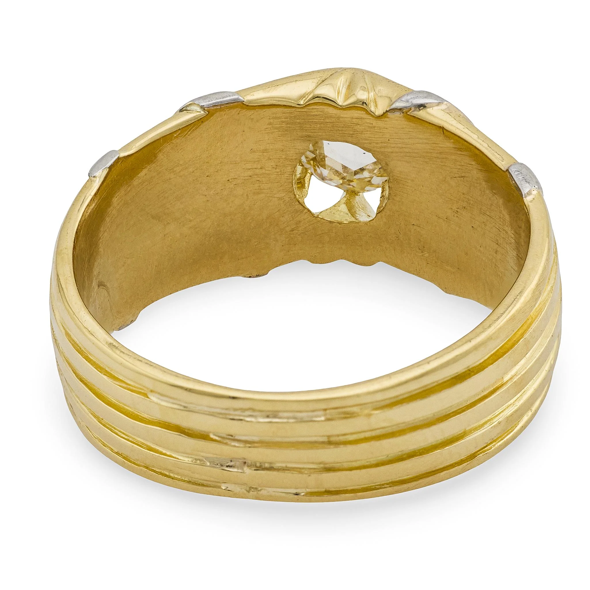 Art Nouveau 18k/Platinum Diamond Engagement Ring 0.41ct - Image 5