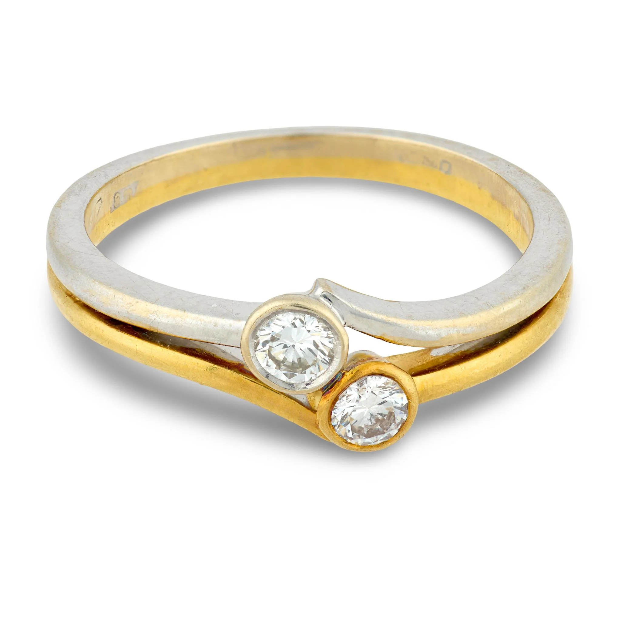 Art Nouveau 18k/Platinum Diamond Ring - Image 2