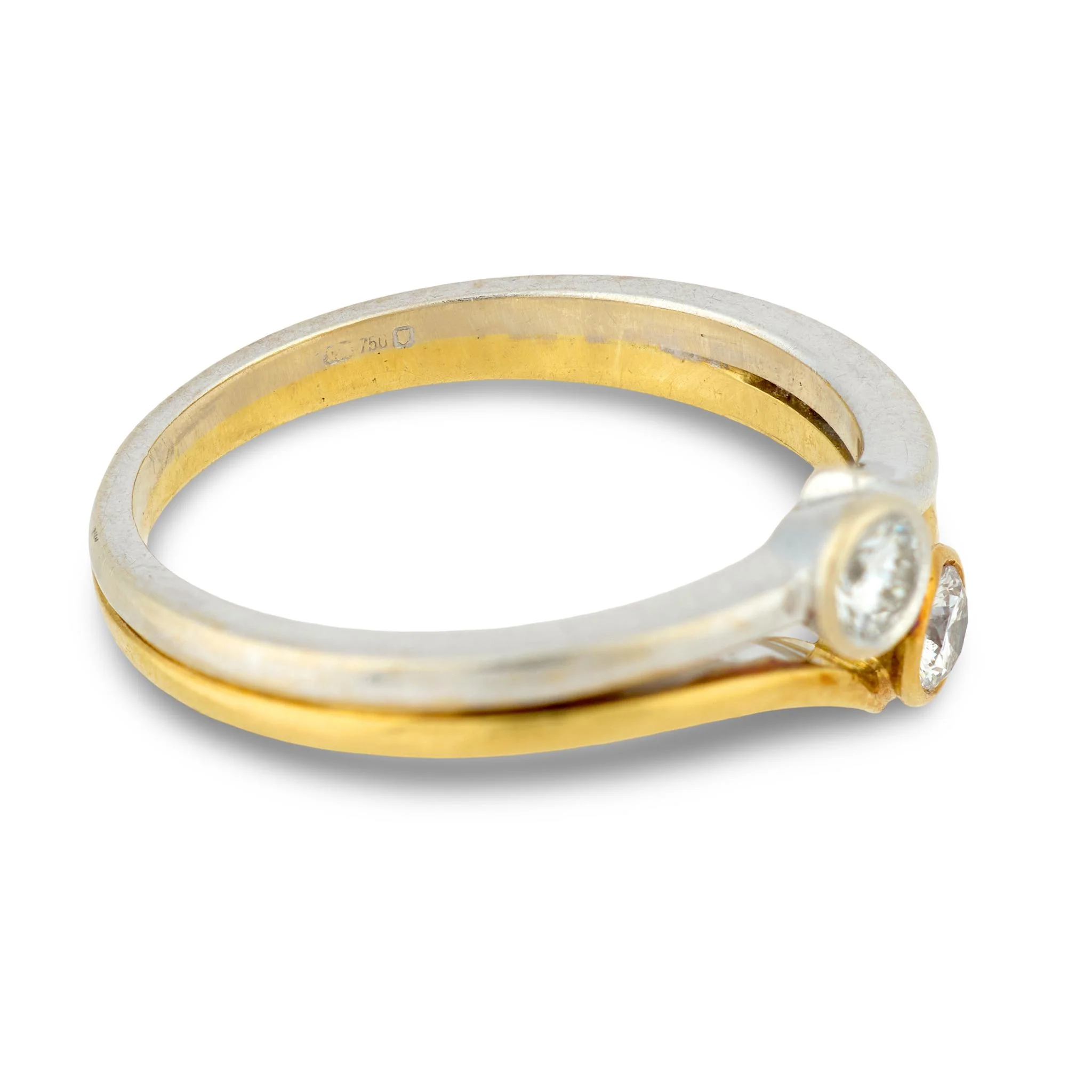 Art Nouveau 18k/Platinum Diamond Ring - Image 3