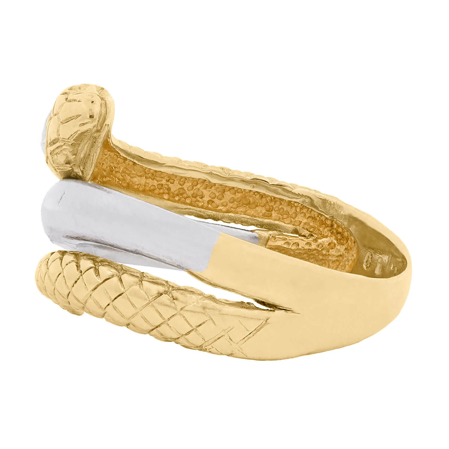 Art Nouveau 18k/Platinum Diamond Snake Ring - Image 3