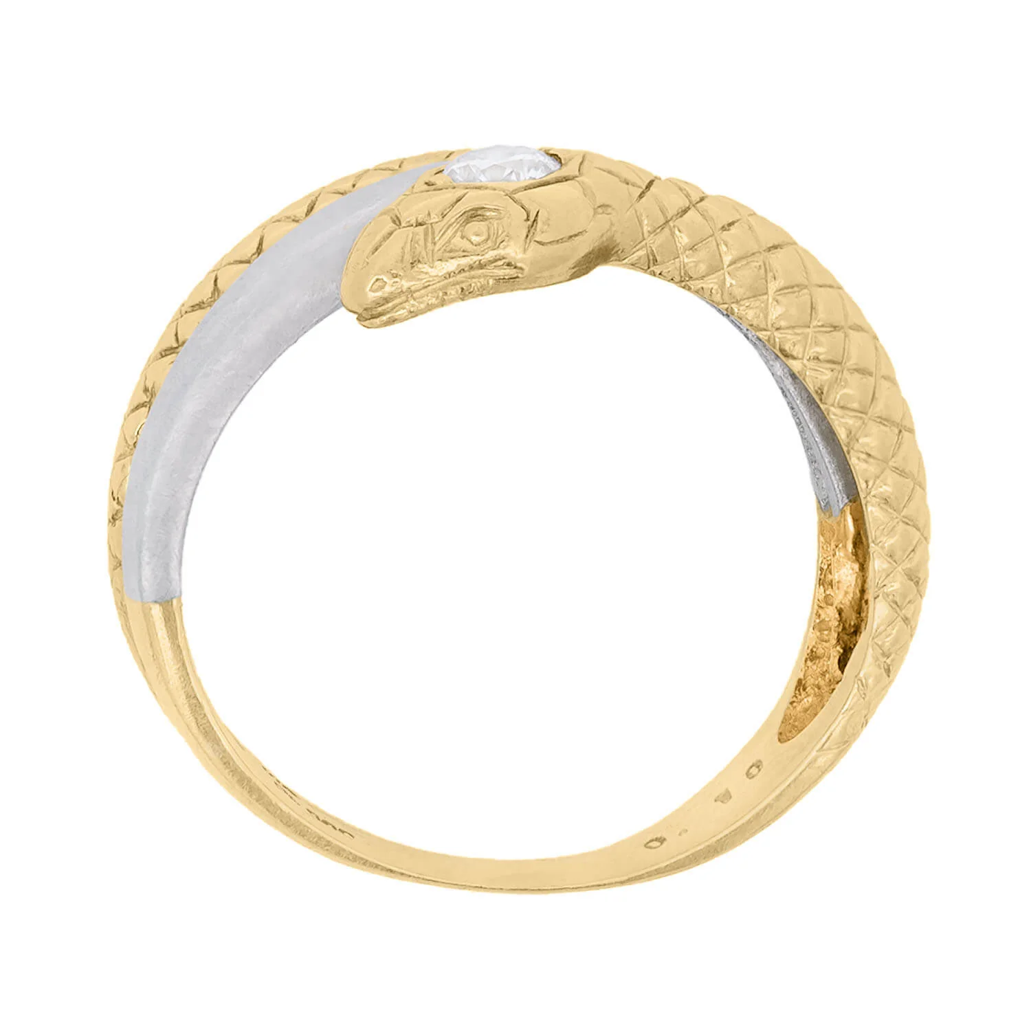 Art Nouveau 18k/Platinum Diamond Snake Ring - Image 4