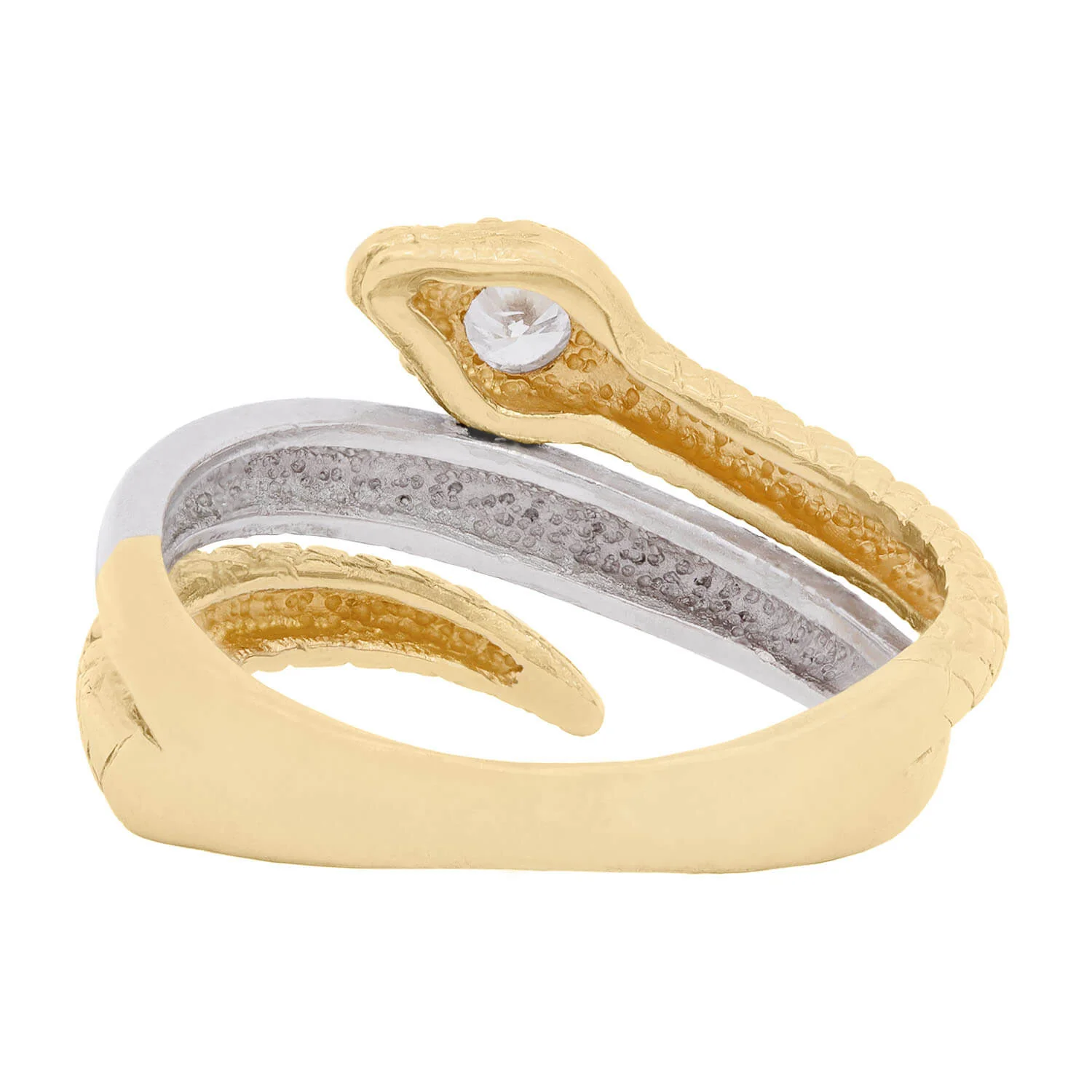 Art Nouveau 18k/Platinum Diamond Snake Ring - Image 5
