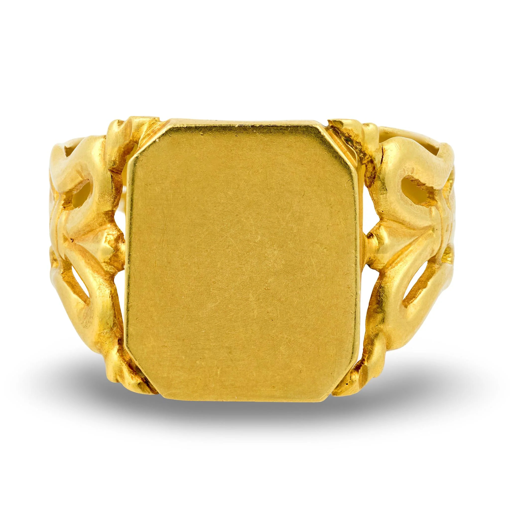 Art Nouveau 18k Fleur De Lis Signet Ring - Image 2
