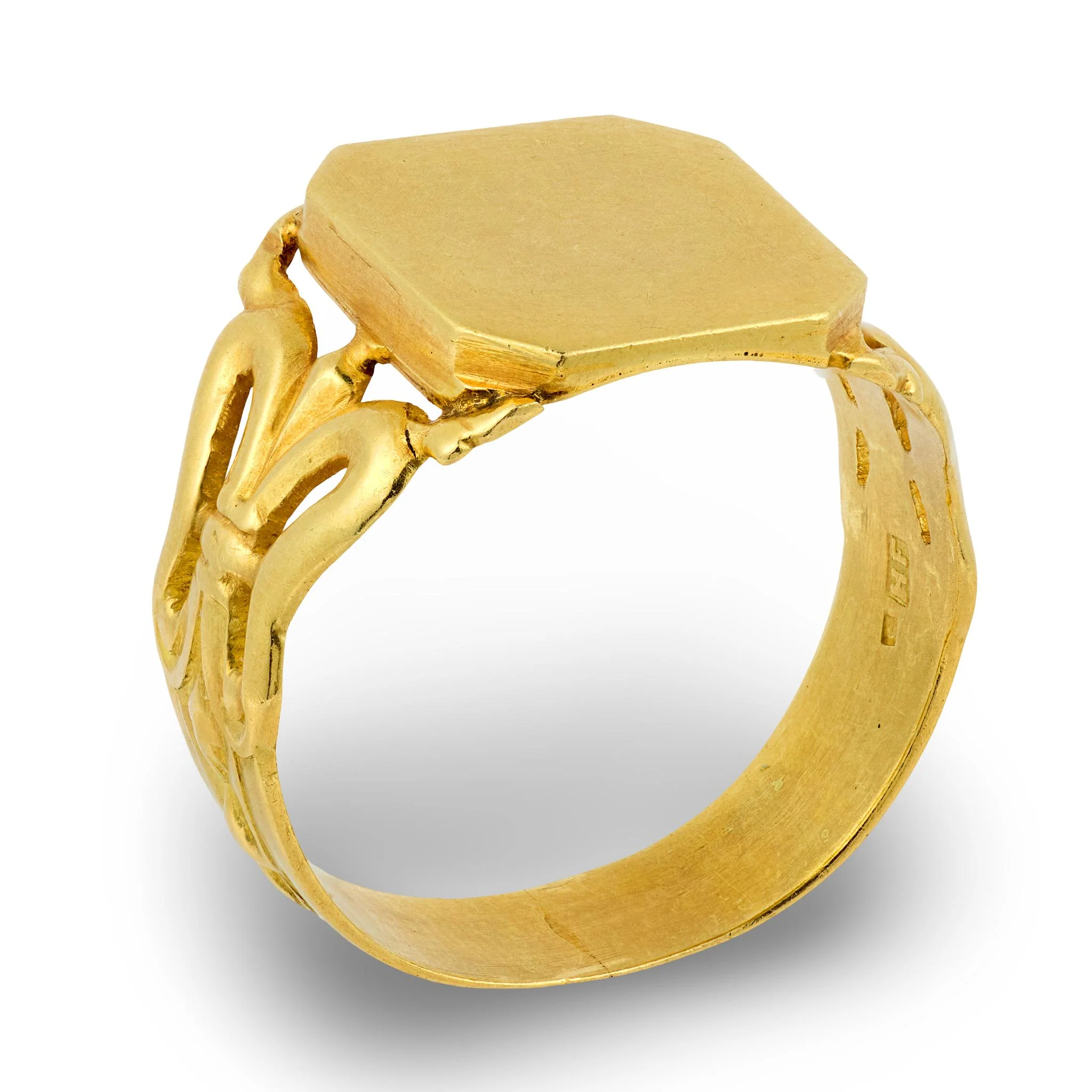 Art Nouveau 18k Fleur De Lis Signet Ring - Image 4
