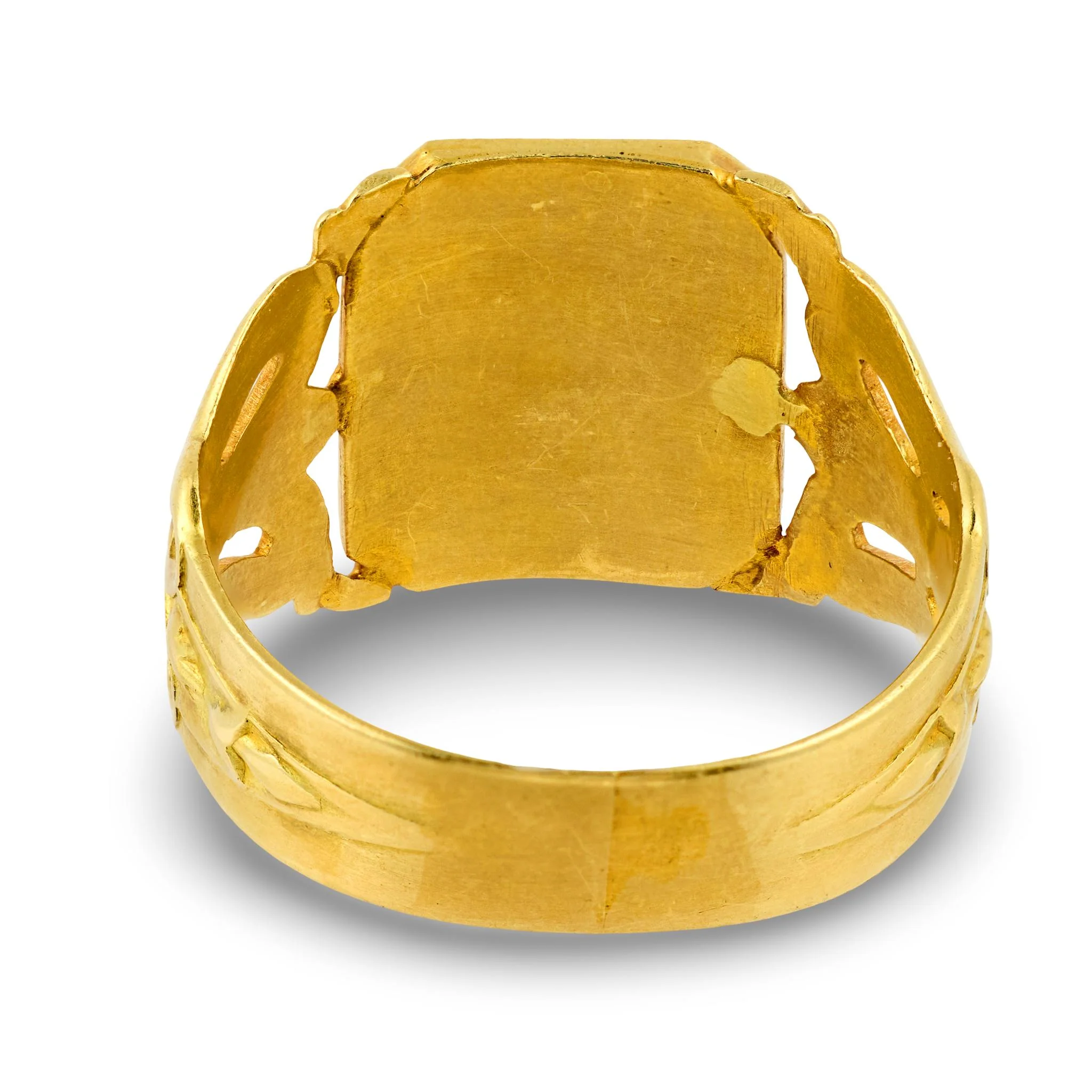 Art Nouveau 18k Fleur De Lis Signet Ring - Image 5
