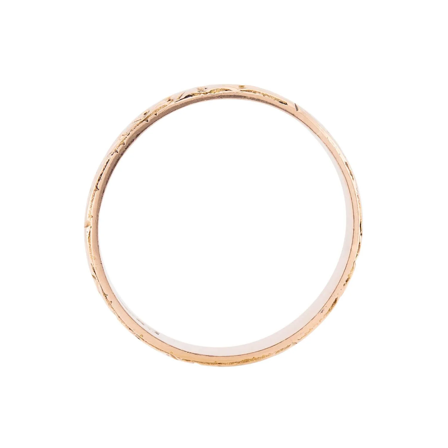 Art Nouveau 9k Leaf Motif Band - Image 3