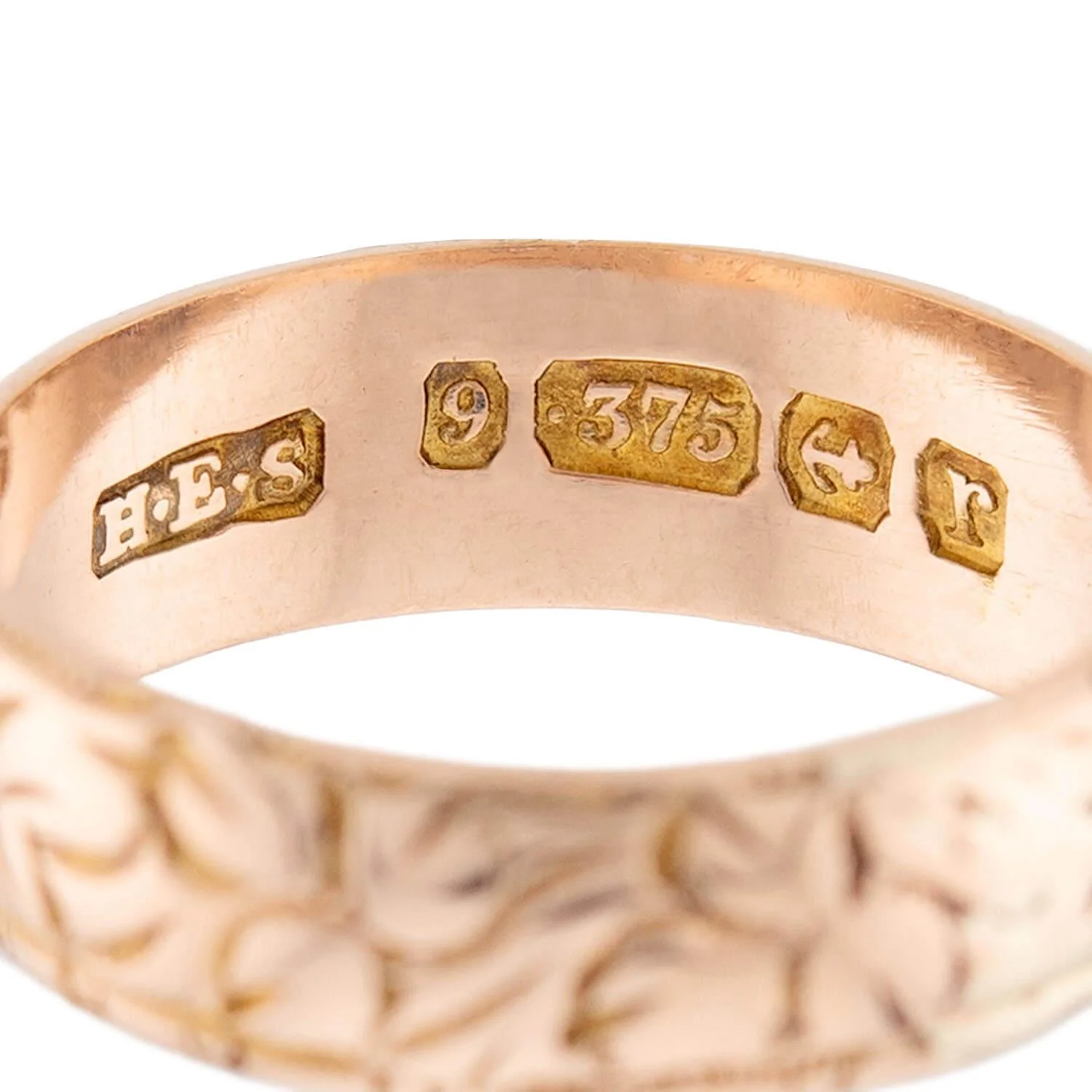 Art Nouveau 9k Leaf Motif Band - Image 4